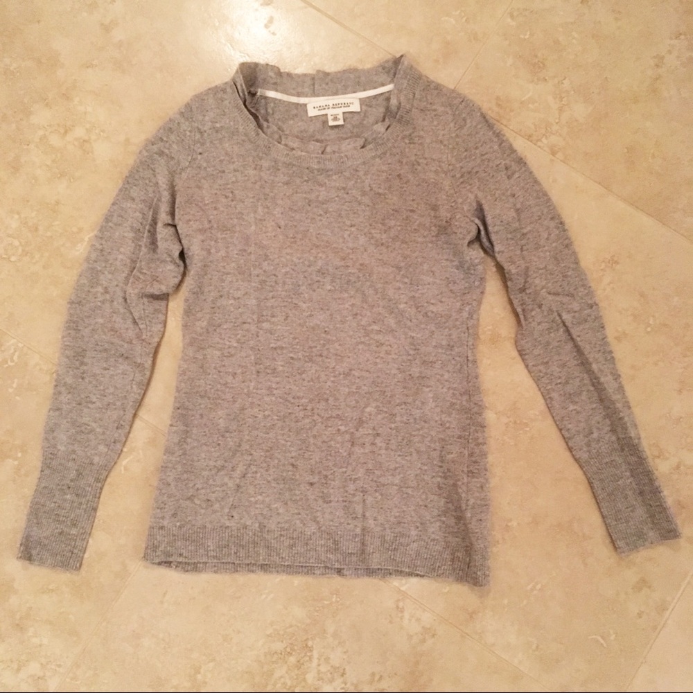 Banana Republic Grey Wool Sweater Sz XS Petite